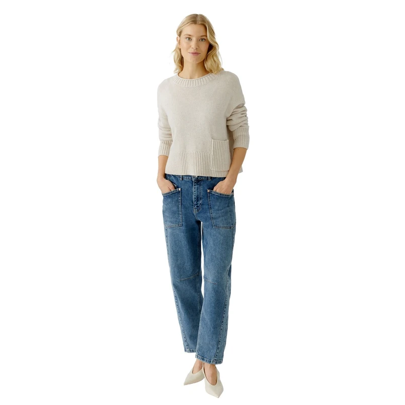 Oui Dames Trui 0094275 Beige