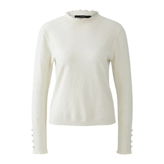 Oui Dames Trui 0094277 OFF-WHITE