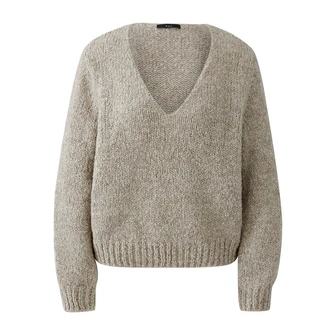 Oui Dames Trui 0094281 Taupe