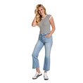 Para Mi Dames Capri Mila (mini Flare) Da Stone washed denim