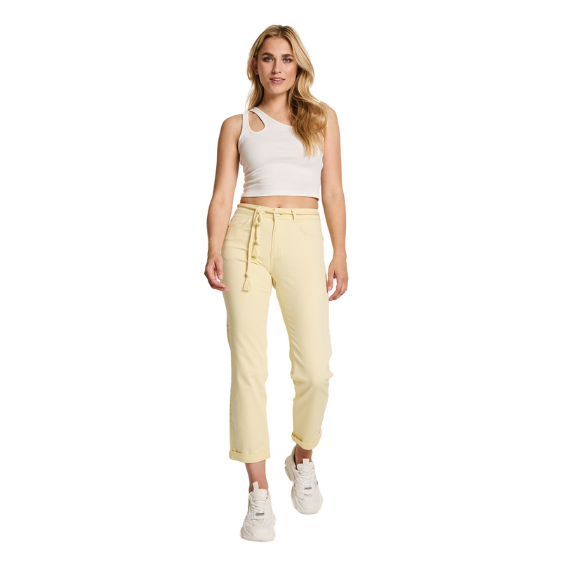 Para Mi Dames Jeans Bobby Color Denim Geel
