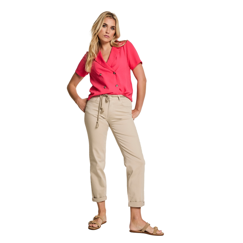 Para Mi Dames Jeans Bobby Color Denim Taupe