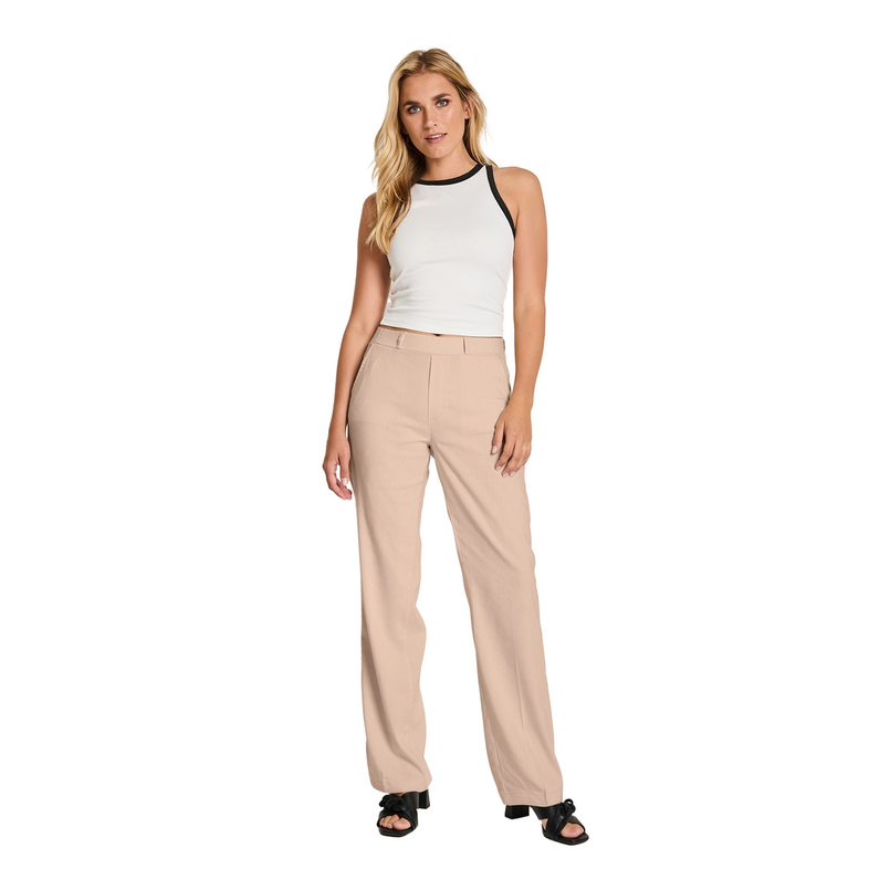 Para Mi Dames Jeans Hannah Flowy Linen NATUREL
