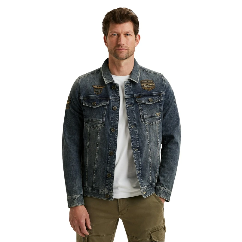 PME Legend Heren Jas Pdj2508715 Mid blue denim