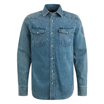 PME Legend Heren Overhemd Psd2502205 Grey denim