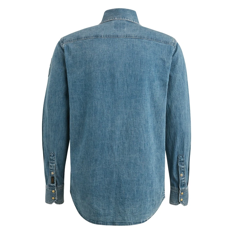 PME Legend Heren Overhemd Psd2502205 Grey denim