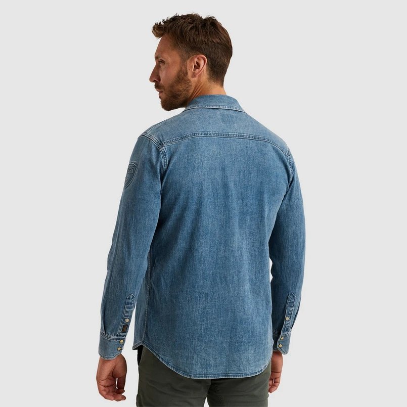 PME Legend Heren Overhemd Psd2502205 Grey denim