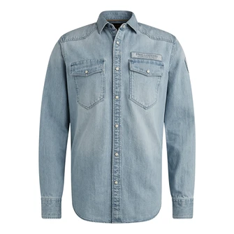 PME Legend Heren Overhemd Psi2411252 Mid blue denim