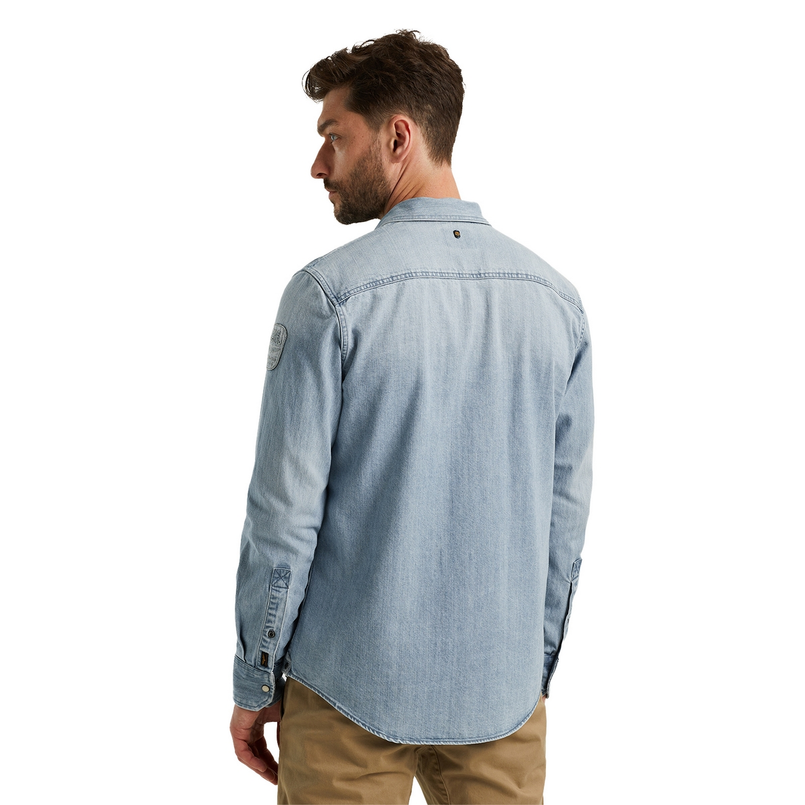 PME Legend Heren Overhemd Psi2411252 Mid blue denim