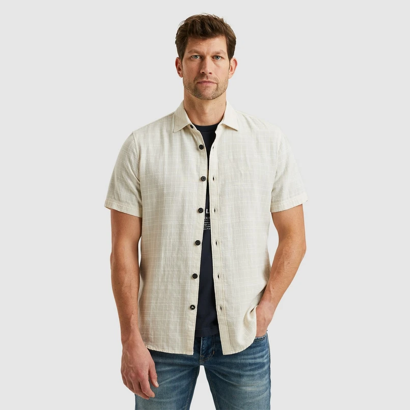 PME Legend Heren Overhemd Psis2503246 Ecru