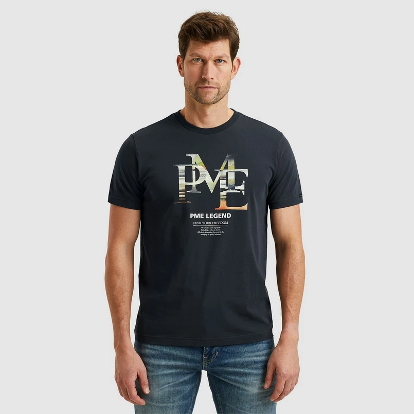 PME Legend Heren T-shirt Ptss2502551 Navy