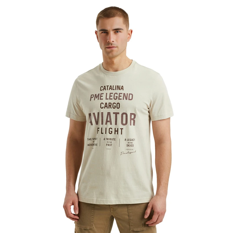PME Legend Heren T-shirt Ptss2503564 OFF-WHITE