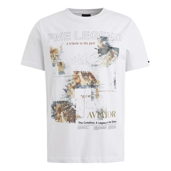 PME Legend Heren T-shirt Ptss2503570 WIT DESSIN