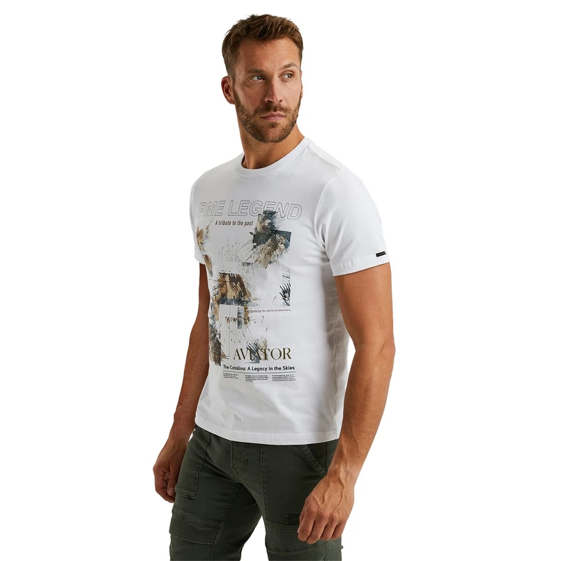 PME Legend Heren T-shirt Ptss2503570 WIT DESSIN