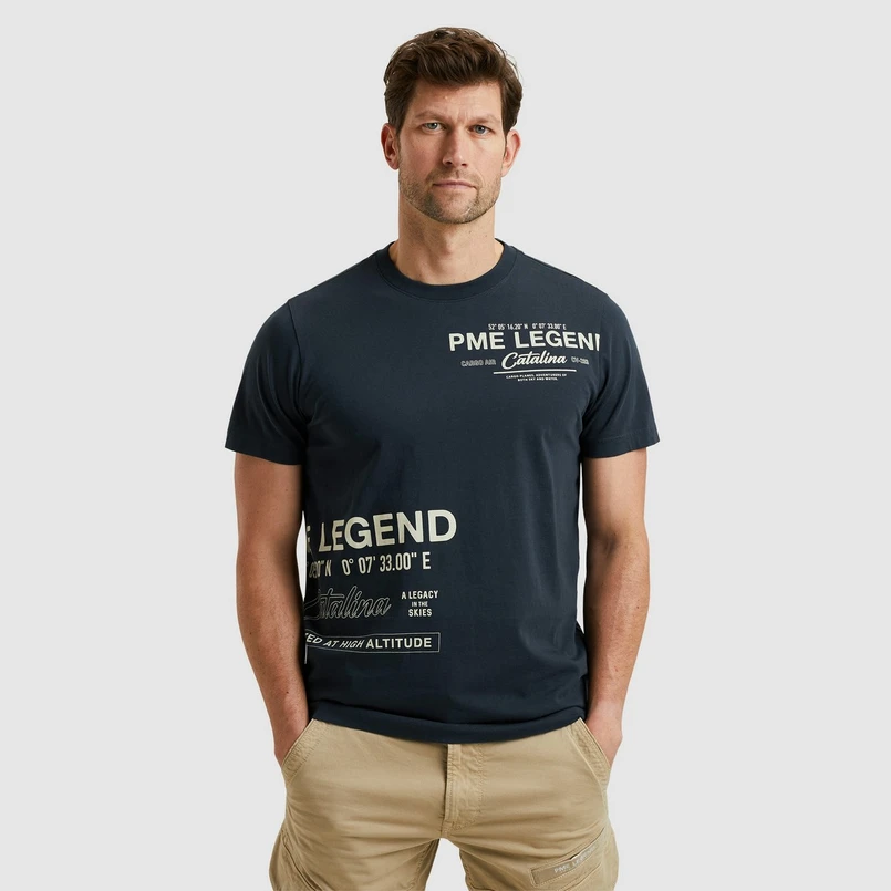 PME Legend Heren T-shirt Ptss2503594 Navy