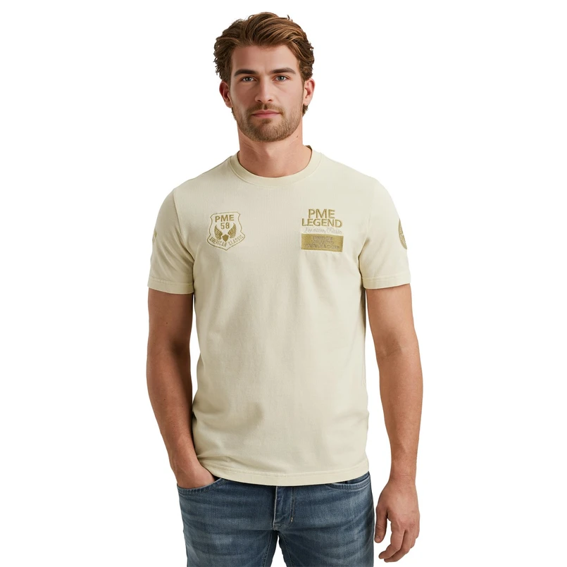 PME Legend Heren T-shirt Ptss2504576 OFF-WHITE