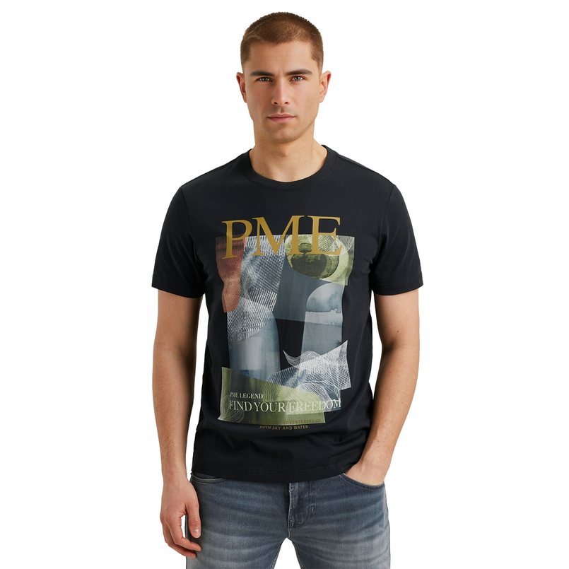 PME Legend Heren T-shirt Ptss2504587 Navy