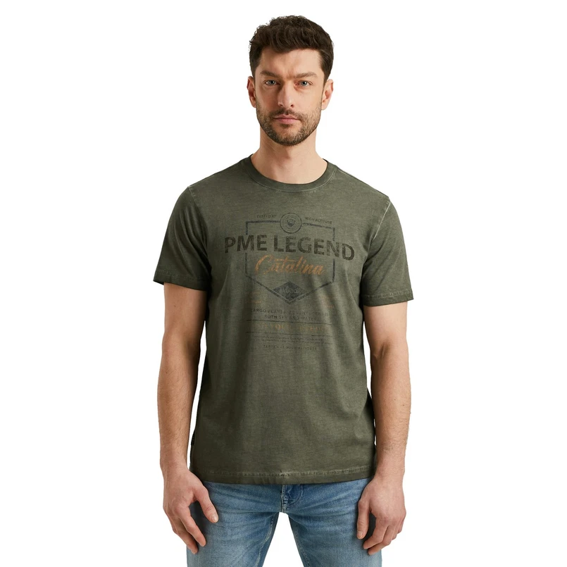 PME Legend Heren T-shirt Ptss2504593 Olijf
