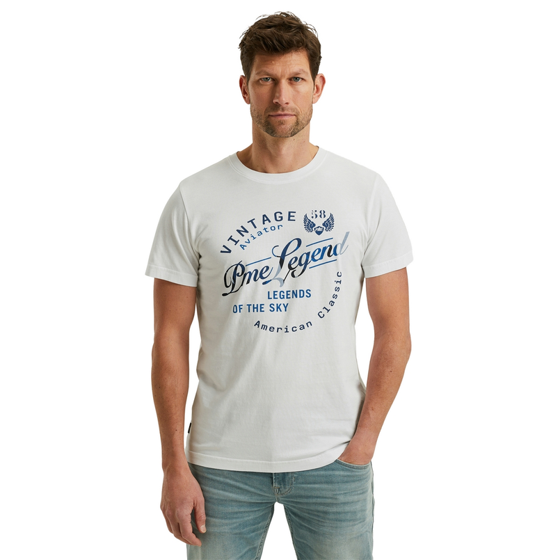PME Legend Heren T-shirt Ptss2504596 WIT DESSIN