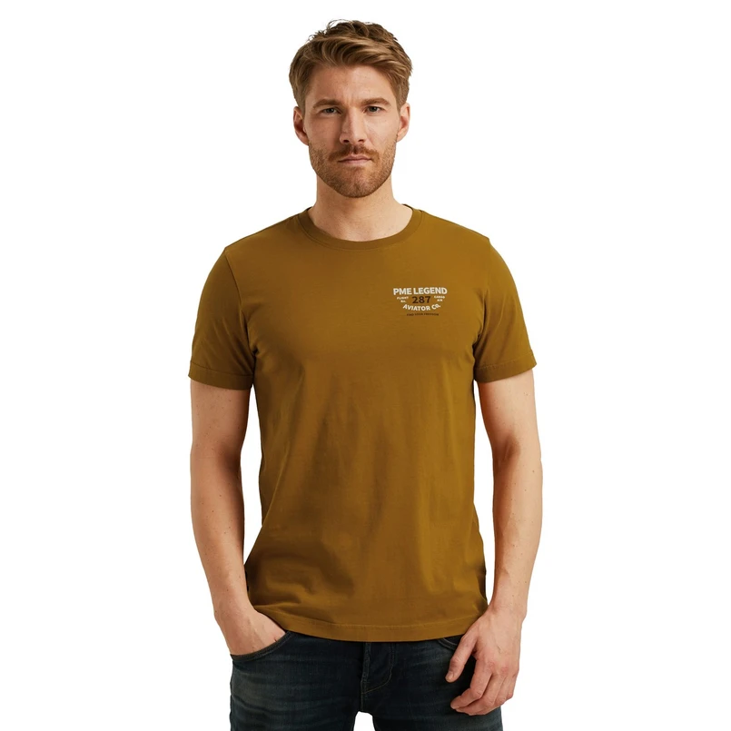 PME Legend Heren T-shirt Ptss2506551 Midden bruin