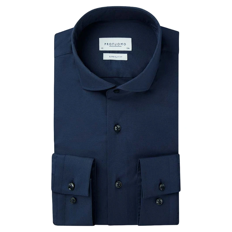 Profuomo Heren Overhemd Pp0h0a103 Navy
