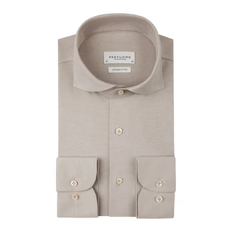 Profuomo Heren Overhemd Pp2h00008b Beige