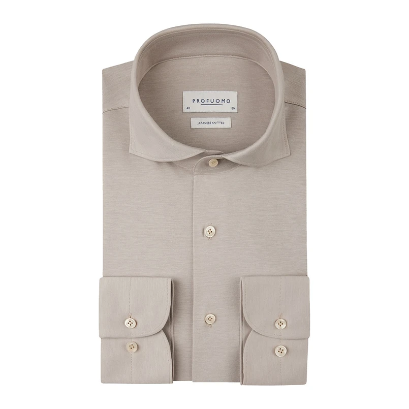 Profuomo Heren Overhemd Pp2h00008b Beige