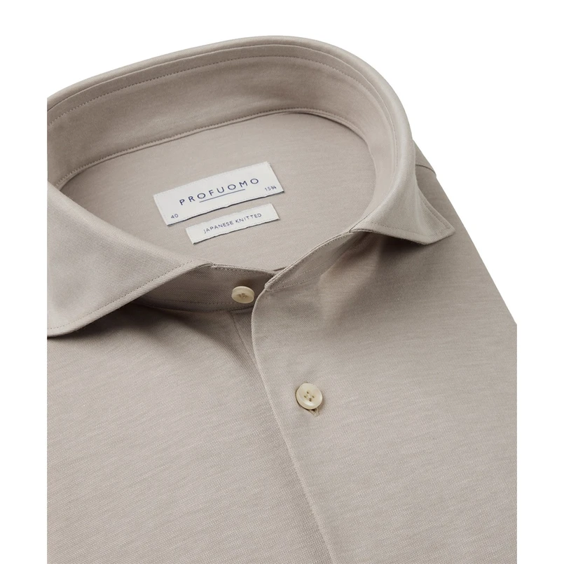 Profuomo Heren Overhemd Pp2h00008b Beige