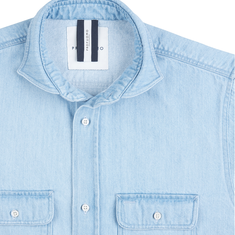 Profuomo Heren Overhemd Ppwf10007b Bleu