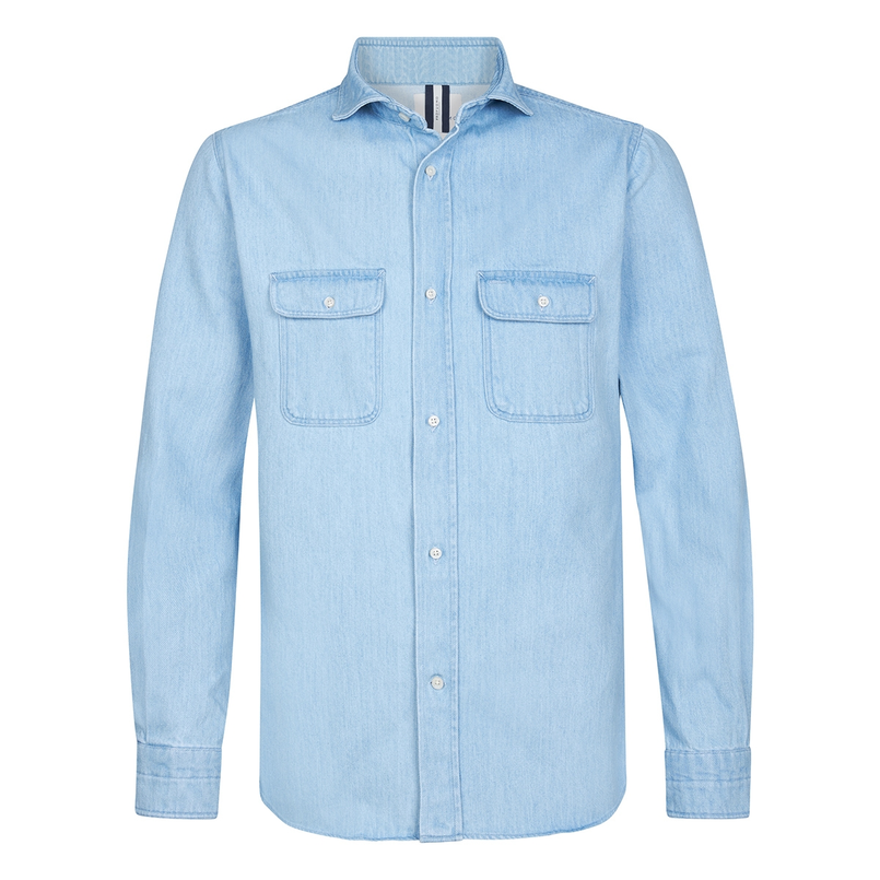 Profuomo Heren Overhemd Ppwf10007b Bleu