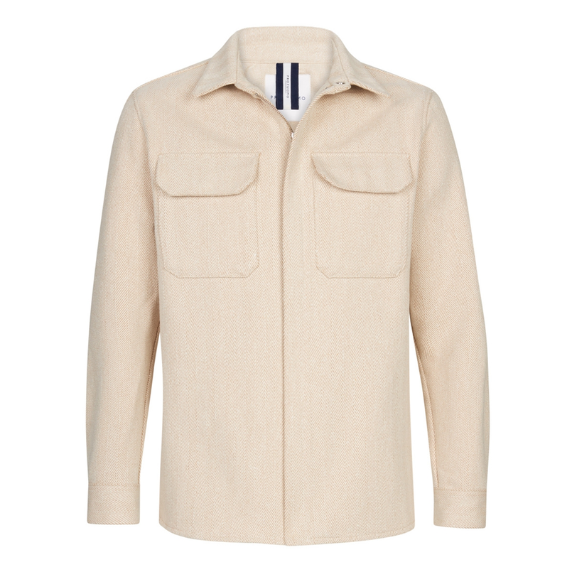 Profuomo Heren Overhemd Ppwf10015a Beige