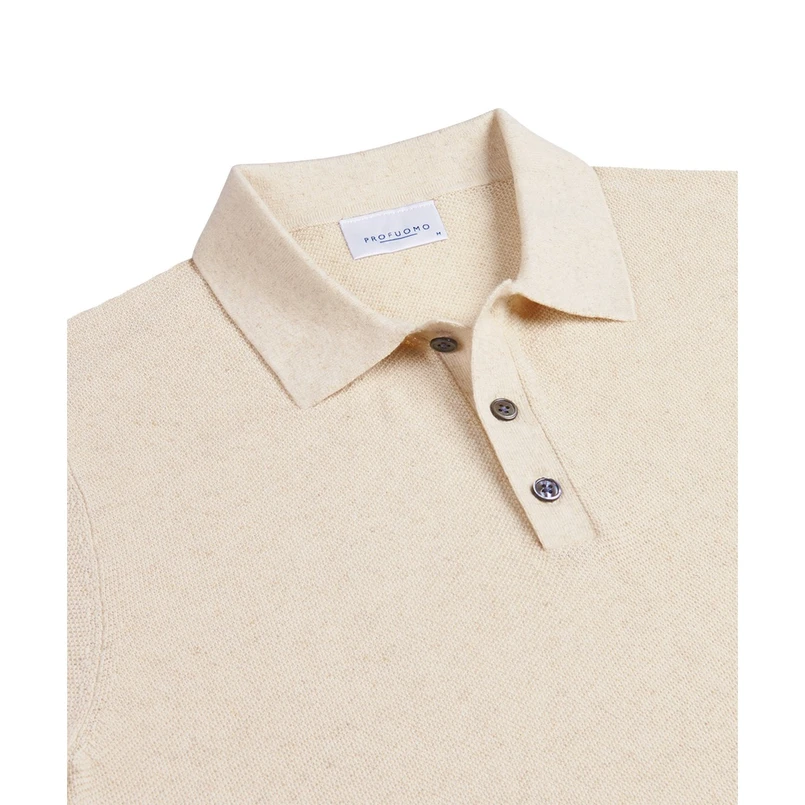 Profuomo Heren Polo Ppwd10003a Ecru