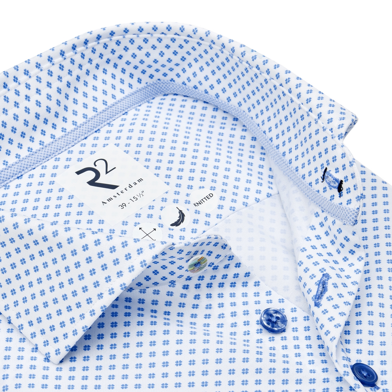 R2 Heren Overhemd 128.wsp.xls.045 Midden blauw