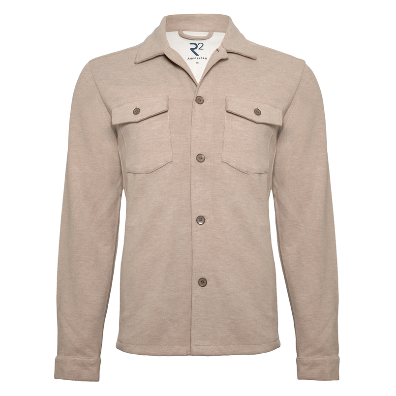 R2 Heren Overhemd 130.overshirt.003 Beige