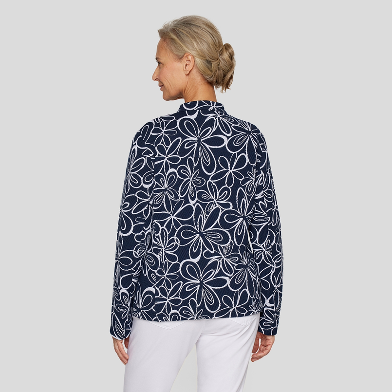 Rabe Dames Blazer 54-123221 Blauw dessin