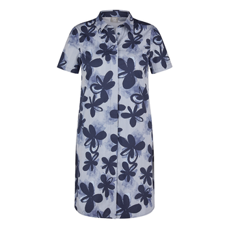Rabe dames jurk doorknoop print Blauw dessin