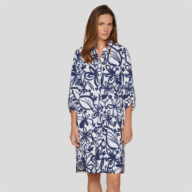 Rabe dames jurk km print Blauw dessin
