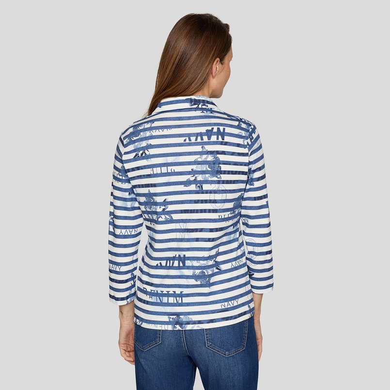 Rabe Dames Polo 54-113356 Blauw dessin