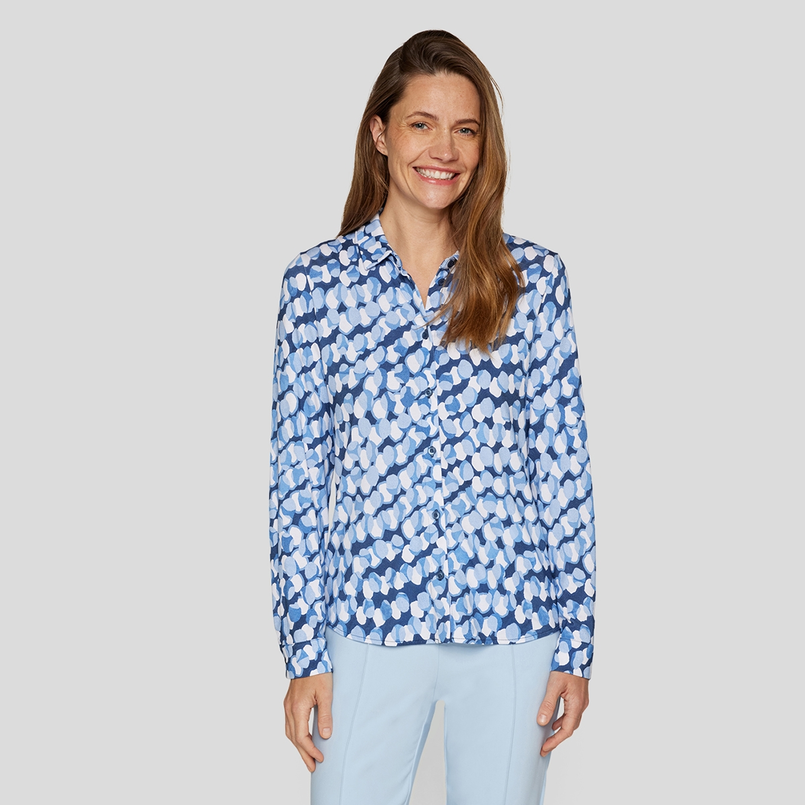 Rabe Dames Polo 54-113402 Blauw dessin