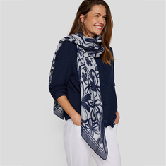 Rabe Dames Sjaal 54-223940 Blauw dessin