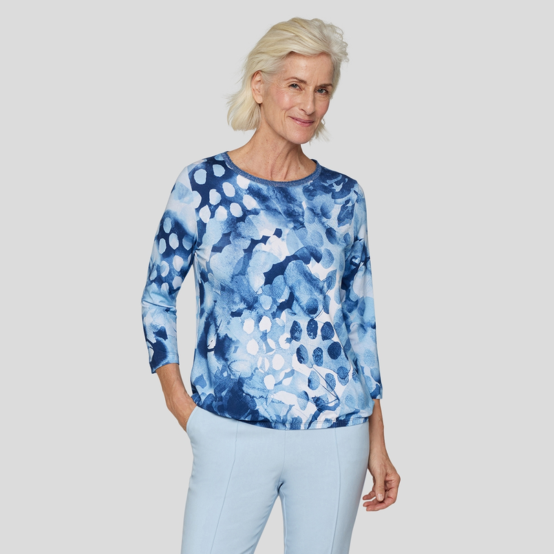 Rabe Dames Top 54-113352 Blauw dessin