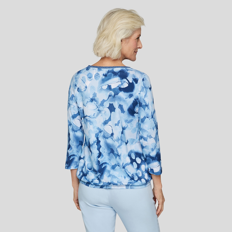 Rabe Dames Top 54-113352 Blauw dessin