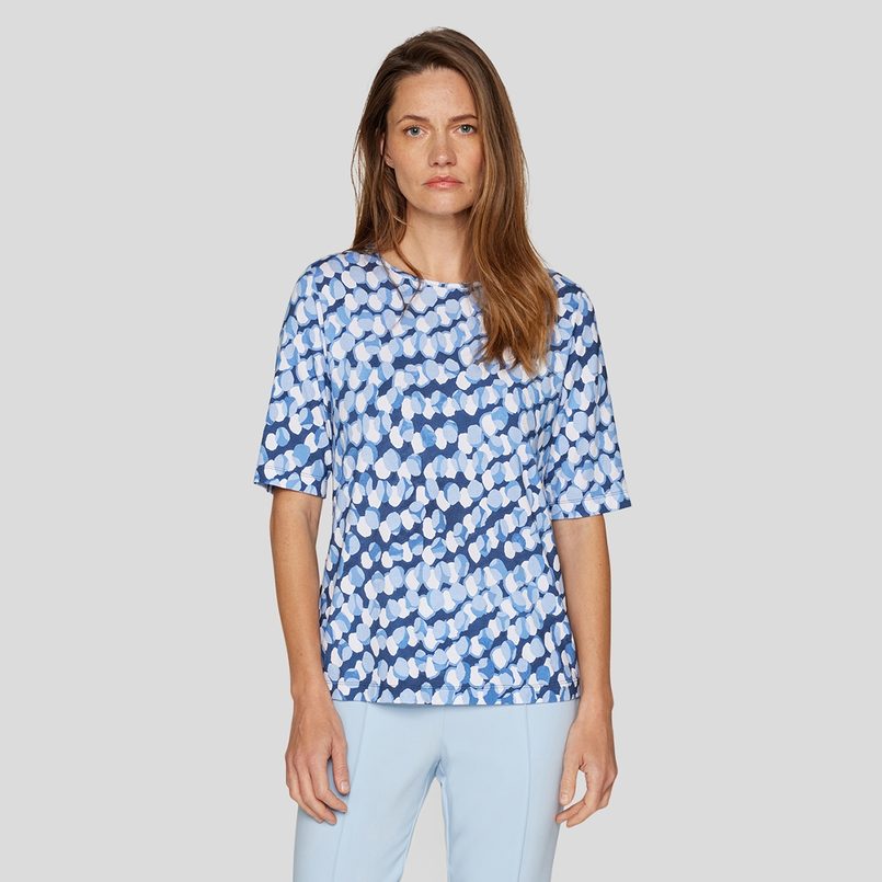 Rabe Dames Top 54-113353 Blauw dessin