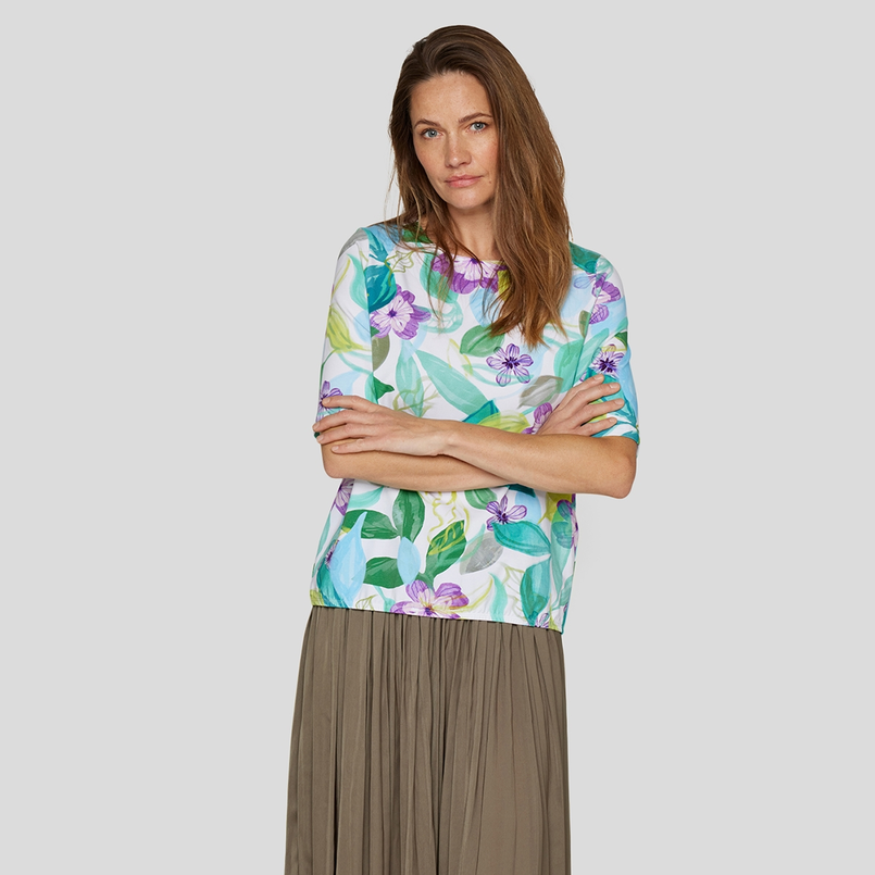 Rabe Dames Top 54-221351 Groen dessin
