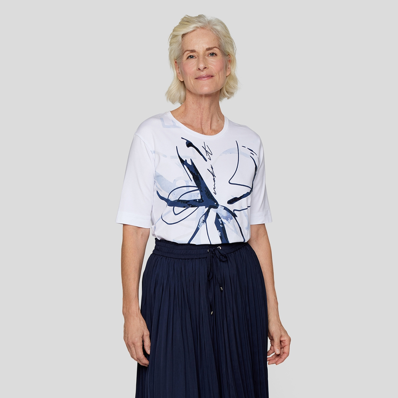 Rabe Dames Top 54-223302 WIT DESSIN