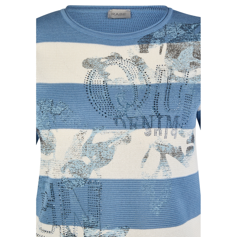 Rabe Dames Trui 54-113604 Blauw dessin