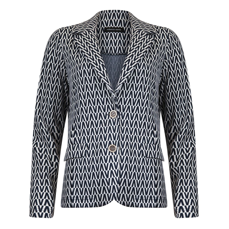 Roberto Sarto Dames Blazer 511040 Blauw dessin