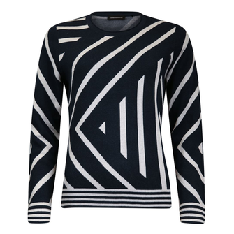 Roberto Sarto Dames pull lm lijnen Blauw dessin