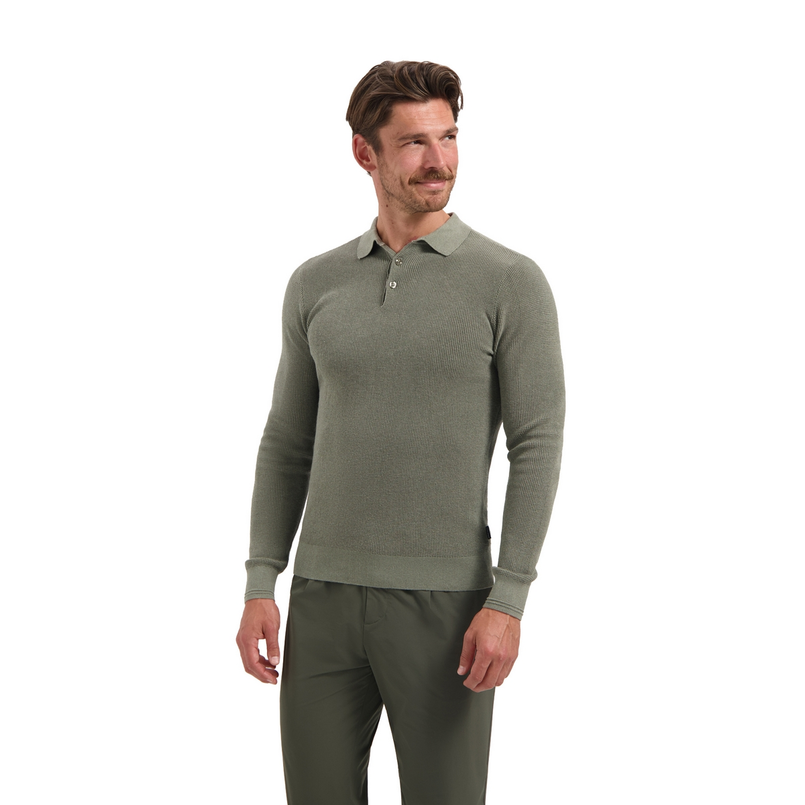 Saint Steve Heren Polo LS 230521.SANDER-S.60012 Army