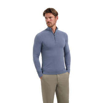 Saint Steve Heren trui met rits 19480.CAS-S.70035 Midden blauw